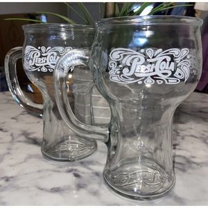 Vintage Pepsi Cola Logo Drinking Glasses Set Of 4 Retro